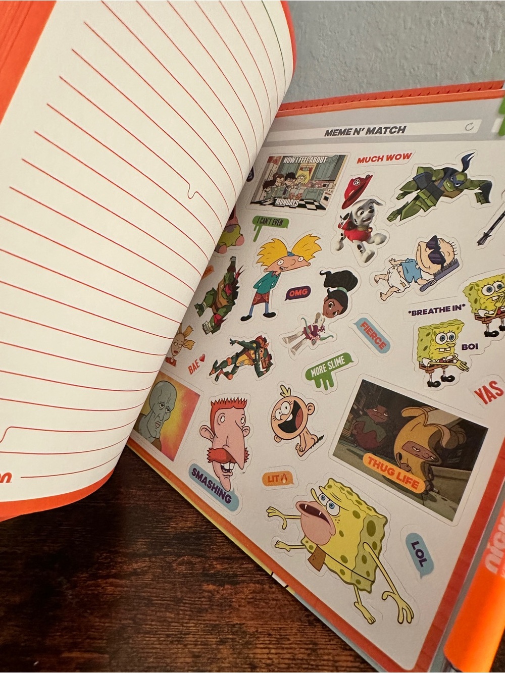 2017-2019 Nickelodeon Slime Calendar Sticker Notebook SpongeBob Unused W/Cup New - Picture 7 of 11